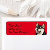 Happy Shiba Inu Hond Japans Adresetiketten Etiket (Insitu)