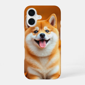 Happy Shiba Inu in Autumn Leaves Phone Case iPhone 16 Hoesje