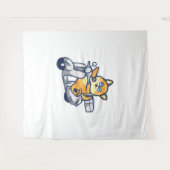 Happy Shiba Inu Wandkleed (Voorkant (horizontaal))