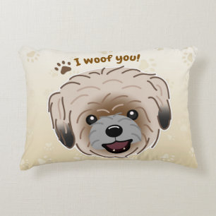 Happy Shih Tzu Hondenliefhebber I Woof You Paws Accent Kussen