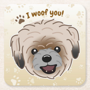 Happy Shih Tzu Hondenliefhebber I Woof You Paws Kartonnen Onderzetters