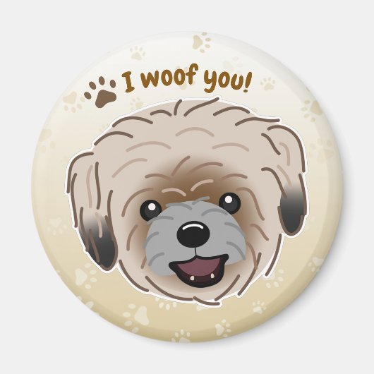 Happy Shih Tzu Hondenliefhebber I Woof You Paws Magneet (Voorkant)