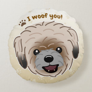Happy Shih Tzu Hondenliefhebber I Woof You Paws Rond Kussen