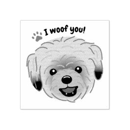 Happy Shih Tzu Hondenliefhebber I Woof You Paws Rubberstempel