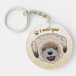 Happy Shih Tzu Hondenliefhebber I Woof You Paws Sleutelhanger