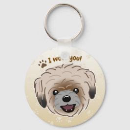 Happy Shih Tzu Hondenliefhebber I Woof You Paws Sleutelhanger