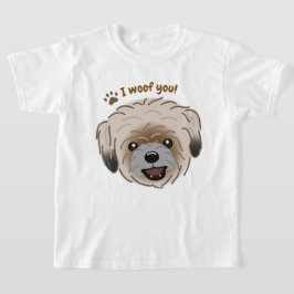 Happy Shih Tzu Hondenliefhebber I Woof You Paws T-shirt