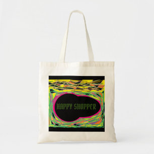 Happy Shopper logo bericht regenboogkleuren Tote Bag