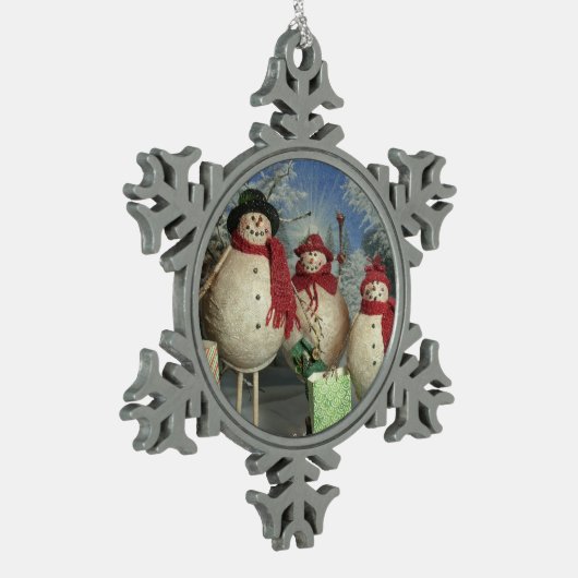 Happy Shoppers Tin Sneeuwvlok Ornament (Links)