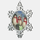 Happy Shoppers Tin Sneeuwvlok Ornament (Rechts)