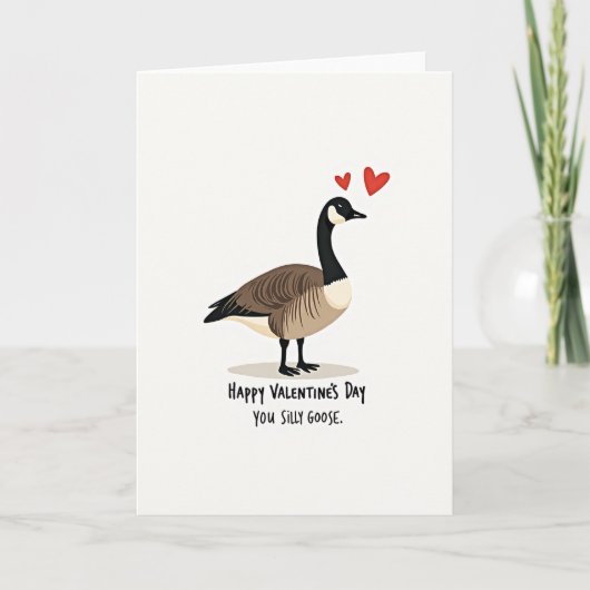Happy Silly Goose Valentines Card Kaart (Voorkant)