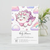 Happy Simple Dinosaur Baby shower Kaart (Staand voorkant)
