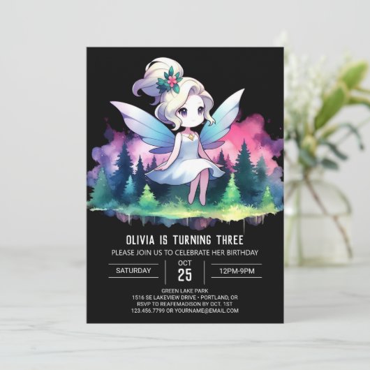 Happy Simple Fairy Verjaardag Kaart (Staand voorkant)