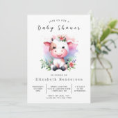 Happy Simple Koe Baby shower Kaart (Staand voorkant)