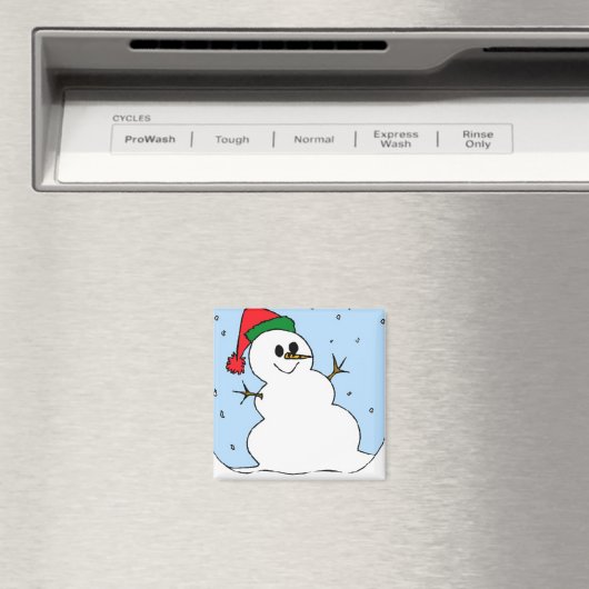 Happy Simple Snowman Magnet (Insitu (Vaatwasser))