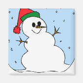 Happy Simple Snowman Magnet (Voorkant)