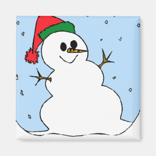 Happy Simple Snowman Magnet (Voorkant)