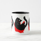 Happy Simplistic Cat Super Hero Cute Cape Mok (Midden)