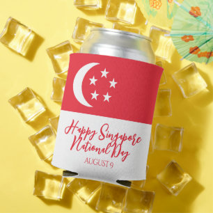 Happy Singapore Nationale Dag Singapore Vlag Blikjeskoeler