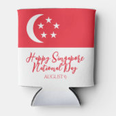 Happy Singapore Nationale Dag Singapore Vlag Blikjeskoeler (Voorkant)