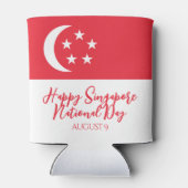 Happy Singapore Nationale Dag Singapore Vlag Blikjeskoeler (Achterkant)