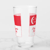 Happy Singapore Nationale Dag Singapore Vlag Glas (Links)