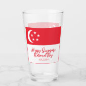 Happy Singapore Nationale Dag Singapore Vlag Glas (Voorkant)