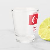 Happy Singapore Nationale Dag Singapore Vlag Shot Glas (Links)