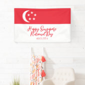 Happy Singapore Nationale Dag Singapore Vlag Spandoek (Insitu)