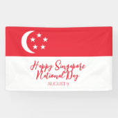 Happy Singapore Nationale Dag Singapore Vlag Spandoek (Horizontaal)