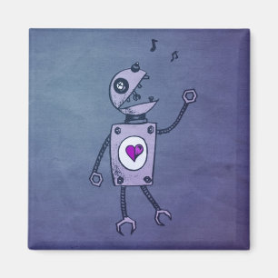 Happy Singing Retro Robot Magneet