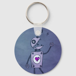 Happy Singing Retro Robot Sleutelhanger