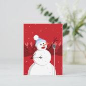 Happy Singing Snowman Kerstmis Feestdagenkaart (Staand voorkant)