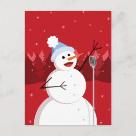 Happy Singing Snowman Kerstmis Feestdagenkaart