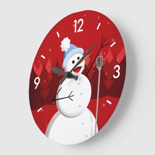 Happy Singing Snowman Kerstmis Grote Klok (Hoek)