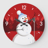 Happy Singing Snowman Kerstmis Grote Klok (Voorkant)