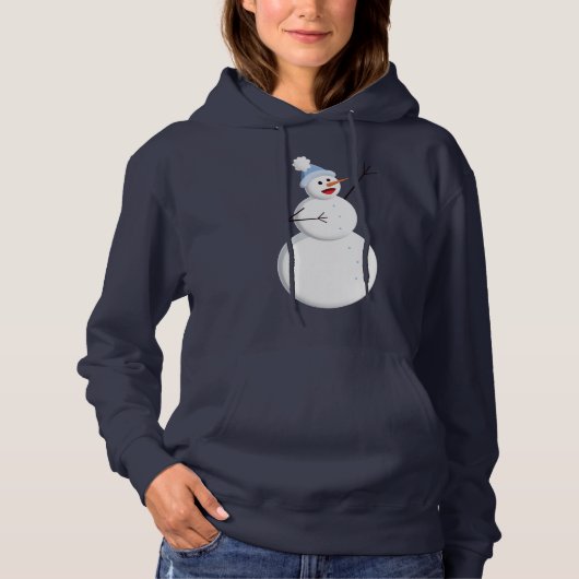 Happy Singing Snowman Kerstmis Hoodie (Voorkant)