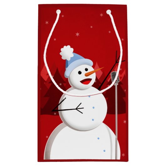 Happy Singing Snowman Musical Christmas Klein Cadeauzakje (Achterkant)