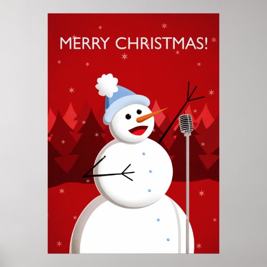 Happy Singing Snowman Musical Christmas Poster (Voorkant)