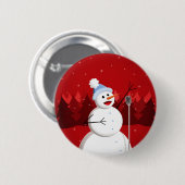 Happy Singing Snowman Musical Christmas Ronde Button 5,7 Cm (Voorkant /achterkant)