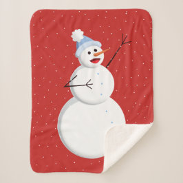 Happy Singing Snowman Musical Christmas Sherpa Deken