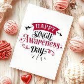 Happy Single Awareness Day Anti-Valentin Day Feestdagen Kaart