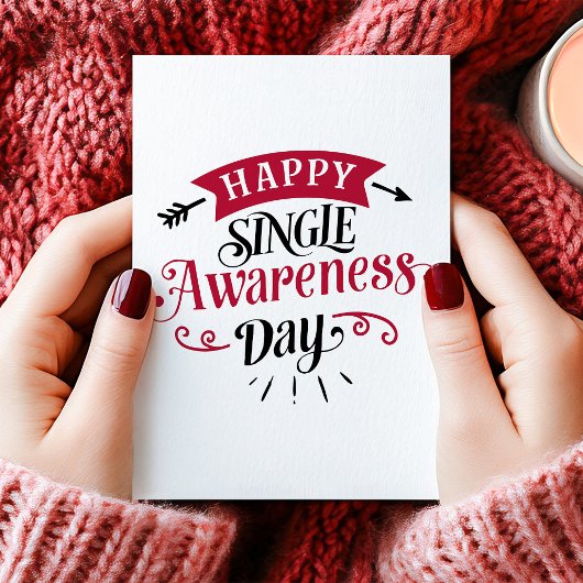 Happy Single Awareness Day Anti-Valentin Day Feestdagen Kaart