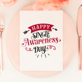 Happy Single Awareness Day Anti-Valentin Day Feestdagen Kaart