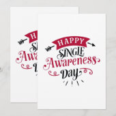Happy Single Awareness Day Bedankkaart (Voorkant / Achterkant)