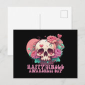 Happy Single Awareness Day Valentijnse schedel Briefkaart (Voorkant / Achterkant)