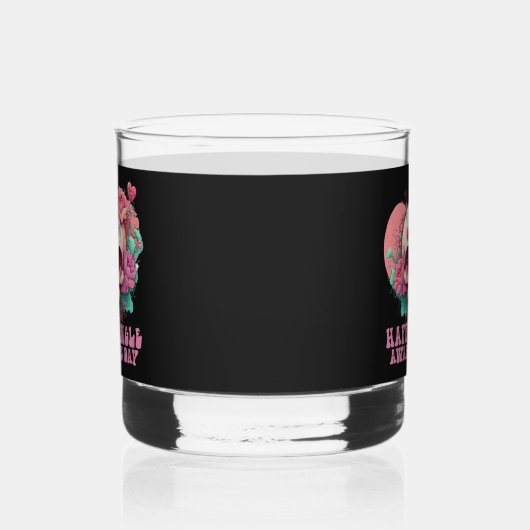 Happy Single Awareness Day Valentijnse schedel Whisky Glas (Rechts)