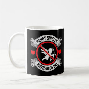 Happy Singles Awareness Day Anti-Cupid Anti-Valent Koffiemok