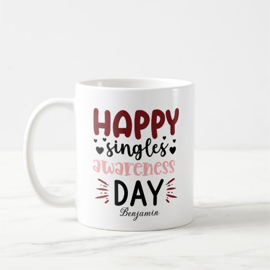 Happy Singles Awareness Day Anti-Valentin Day Koffiemok (Links)
