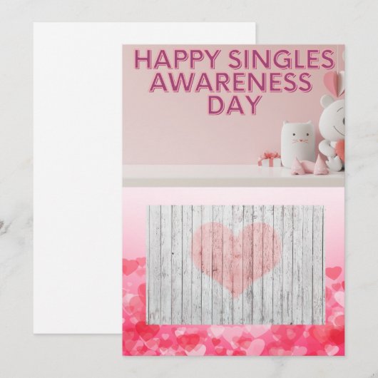Happy Singles Awareness Day Feestdagenkaart (Voorkant / Achterkant)